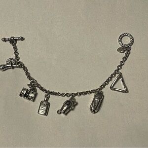 Brighton Silver-Tone Women's Summer Beach themed Charm Bracelet